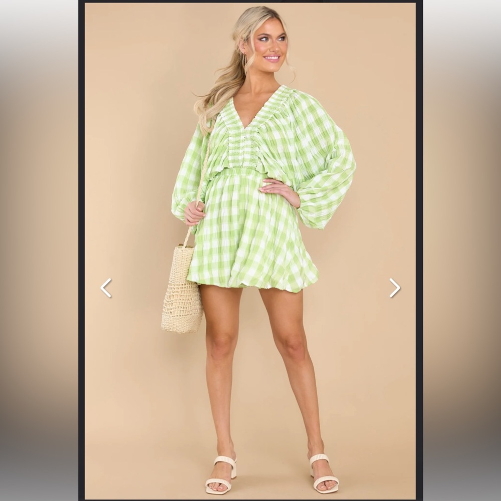 Green Gingham Romper - image 2